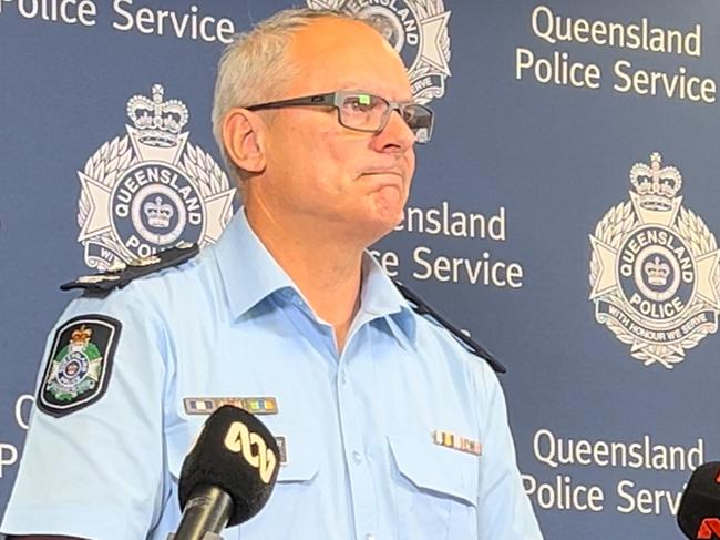 Superintendent Peter Miles speaks to media in Surfers Paradise on Tuesday. Picture: Keith Woods.