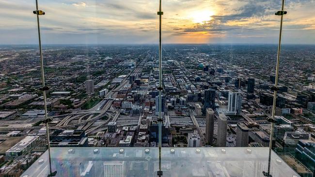 Looking out from The Ledge at Skydeck Chicago. Picture: Getty Images