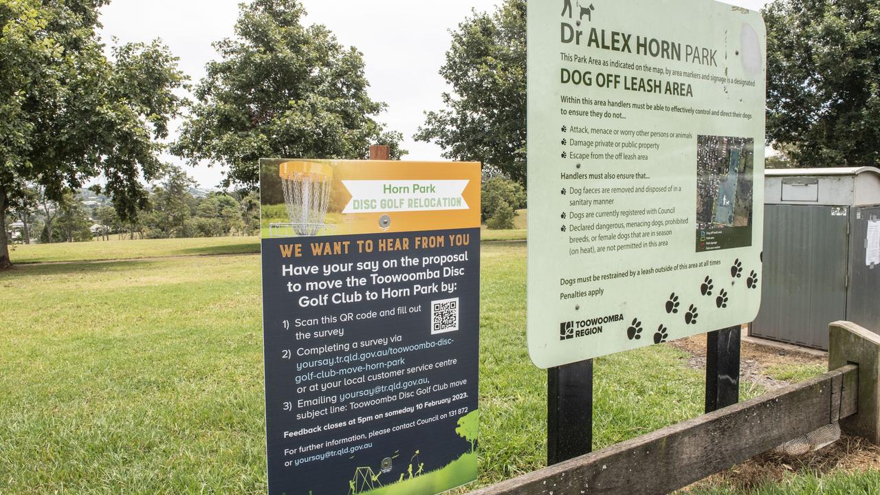 The Toowoomba Disc Golf Club wants to locate to Horn Park. Wednesday, January 25, 2023. Picture: Nev Madsen.