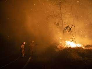 Queensland Fire and Emergency Services capture scenes from the Pechey bushfire. Picture: QFES