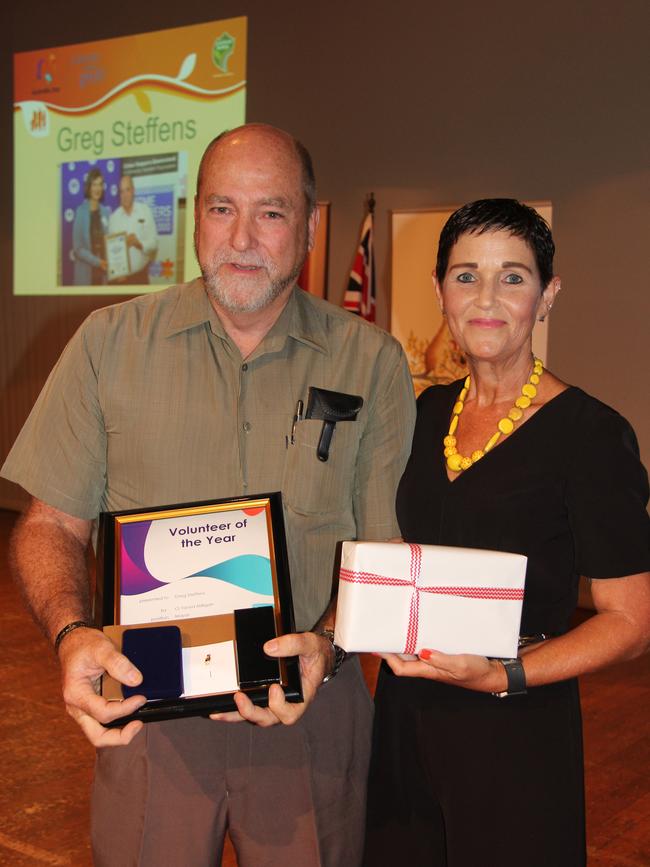 Greg Steffens accepted the Volunteer of the Year Award for his work with Gatton Crimestoppers at the 2018 Lockyer Valley Regional Council Australia Day Awards.