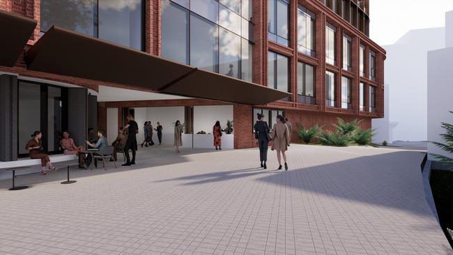 Artist's impression of the Techne Invest 12-storey office tower development approved for the corner of Liverpool and Harrington Streets, designed by architects, Gray Puksand. Picture: Supplied