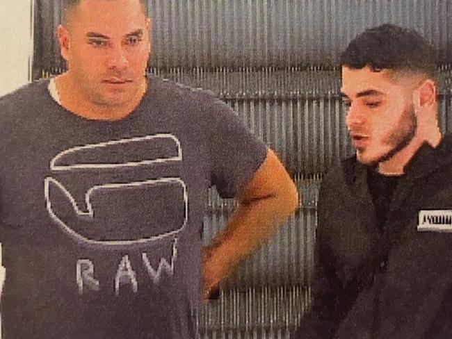 Surveillance footage shows lawyer Chris Eliopoulos with Torek Ayoub. Picture: Supplied