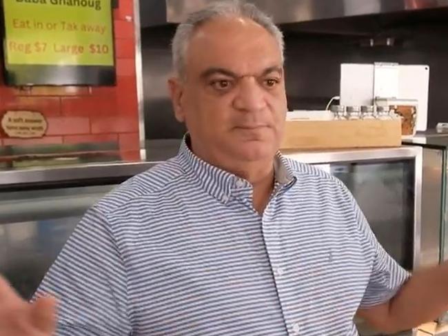 Chicken shop owner Franks says government has ruined his Syndey business by putting a toilet on his doorstep. A demountable toilet and tea room block was installed by Transport for New South Wales, directly outside Franks shop. Picture: ACA