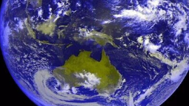 Satellite image of planet earth showing the lack of cloud around northern Australia characteristic of the El Nino weather pattern.