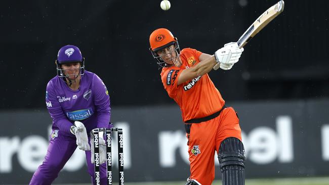 Sophie Devine smashes a four during Perth’s run chase. Picture. PHIL HILLYARD