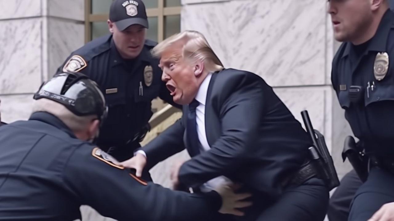 AI-generated deepfake image of former president Donald Trump being arrested.