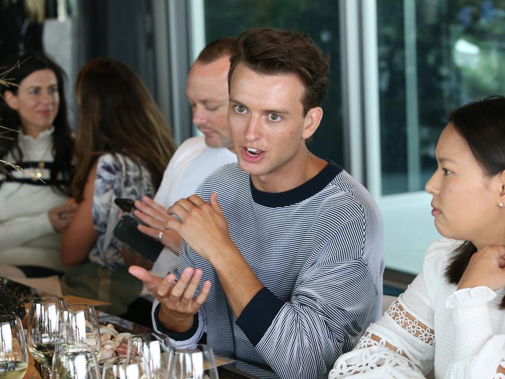 David Jones AW'19 Launch at MONA. Cameron Robbie chats to guests during the lunch. Picture: David Caird