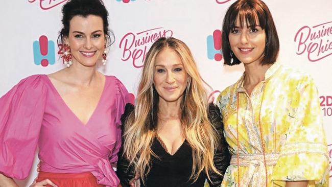 Sarah and Lise with Sarah Jessica Parker back in 2020. Picture: Supplied