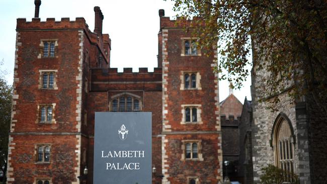 Lambeth Palace, the official residence of the Archbishop of Canterbury, in London. Picture: AFP.