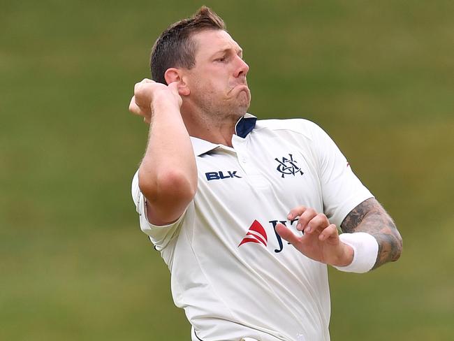 Victoria's James Pattinson is set to have his bowling restrictions lifted. Picture: AAP 