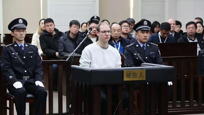 Robert Lloyd Schellenberg in a Dalian court this week. Picture: AFP