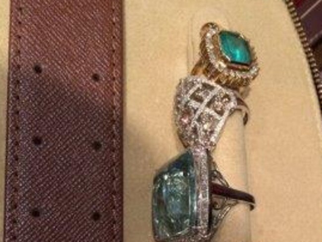 Rings stolen from a Toorak home. Picture: AAP/Victoria Police