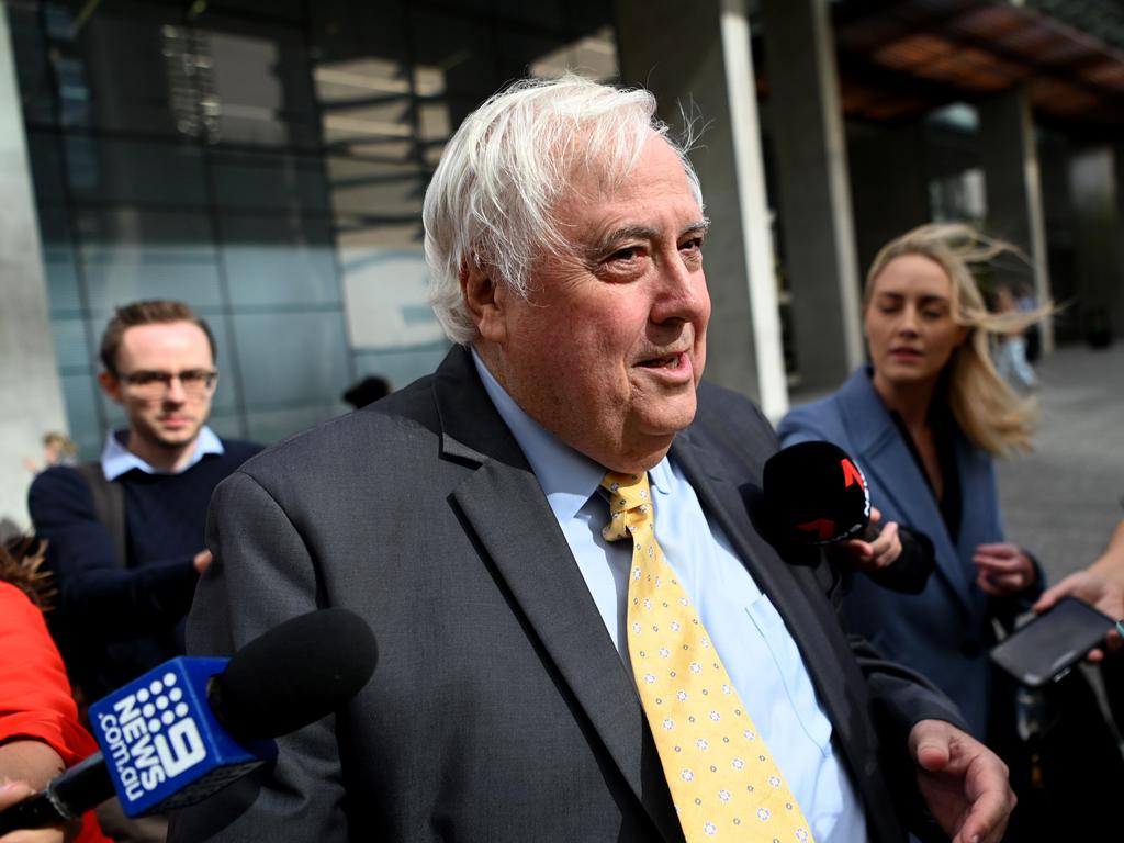 Clive Palmer says there are no court cases by him against Mark McGowan ‘at this stage’. Picture: NCA NewsWire/Dan Peled