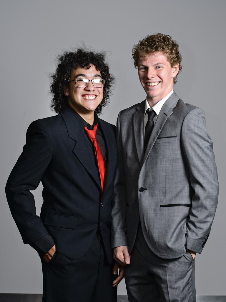 Jacob Rapp and Jack Solien-Alder at the 2014 Good Shepherd Lutheran College formal at the Darwin Convention Centre. Picture: NT NEWS