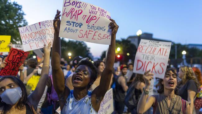 Protesters gather in the wake of the decision overturning Roe v. Wade outside the US Supreme Court in Washington, DC.Picture: Tasos Katopodis/Getty Images/AFP