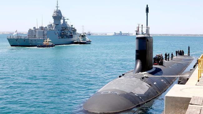 United States Navy Virginia Class submarine USS Mississippi at Fleet Base West, Rockingham, Western Australia, during a routine port visit.