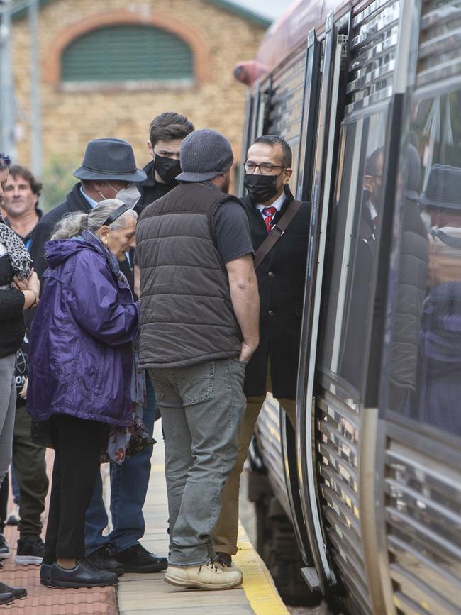 Passengers on the Gawler Platform as people enjoy entertainment and a free train ride on the newly opened Gawler Line at Gawler Train Station earlier this year. Picture Emma Brasier