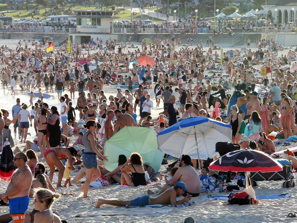 Crowds at Bondi Beach on March 20 despite the threat of coronavirus. Picture: John Fotiadis/AAP