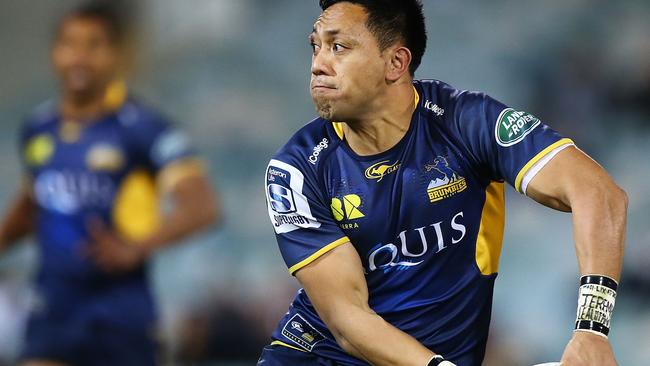 CANBERRA, AUSTRALIA - JULY 16: Christian Lealiifano of the Brumbies in action during the round 17 Super Rugby match between the Brumbies and the Force at GIO Stadium on July 16, 2016 in Canberra, Australia. (Photo by Mark Nolan/Getty Images)