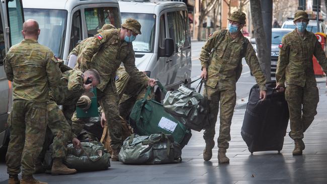 Australian Defence Force personnel have been called in to help with the coronavirus pandemic. Picture: Tony Gough