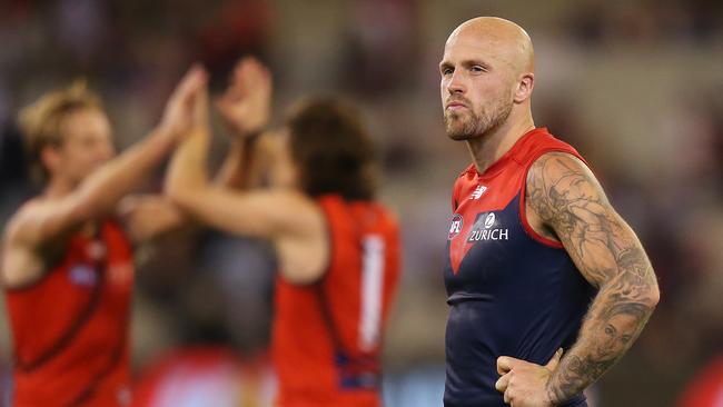 A dejected Nathan Jones following Essendon’s win. Picture: Getty Images