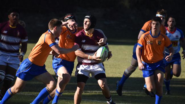 AIC First XV rugby between Marist College Ashgrove and St Peter'&#128;&#153;s Lutheran College. Saturday May 20, 2023. Picture, Nick Tucker.