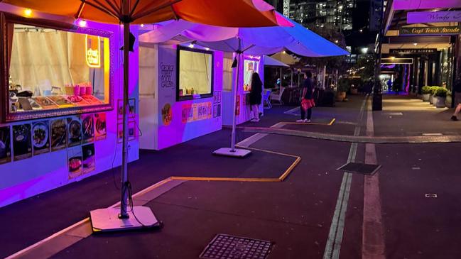 The Vivid Food Trail looking quiet during the 2024 event. Patronage is down by a million people, early estimates show.