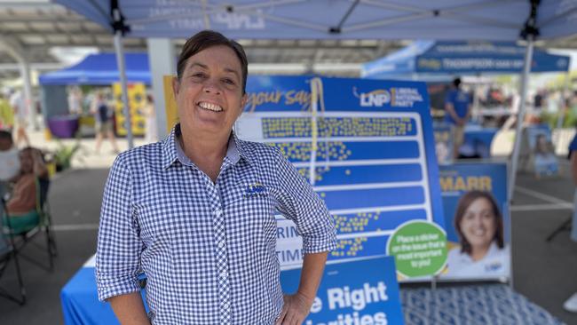 LNP Thuringowa candidate Natalie Marr at the Willows market the day before the pre-poll.