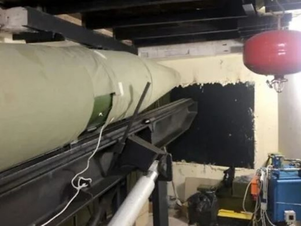 An image released by the IDF reportedly shows a Hezbollah missile system in an attic. Israel claims Hezbollah is hiding rockets in civilian homes. Picture: IDF