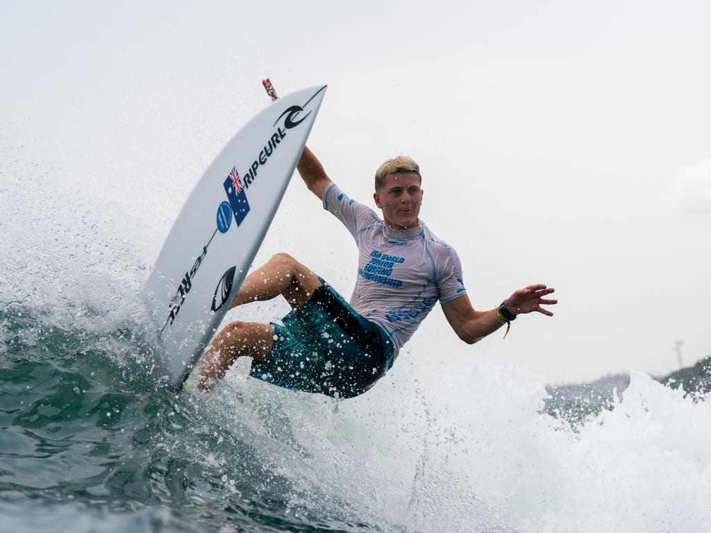 Australian surfer Dane Henry during the under-18 boys grand final at the 2024 ISA World Junior Surfing Championships at Surf City, El Salvador. Picture: ISA/Pablo Jimenez