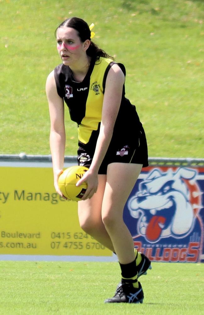 Hermit Park Tigers junior Aussie rules star Sarah McPhail. Picture: John Zohn.