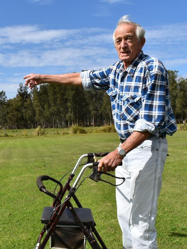 West Ballina resident Francis Bienke opposes the development application that would surround the back of his property.