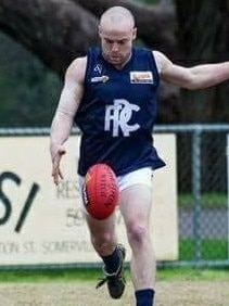 Jonathan Palmer in his Rosebud footy playing days.