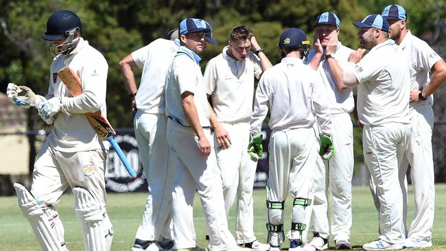 East Doncaster celebrates a Kyle Hoath during its semi-final triumph. Picture: Steve Tanner