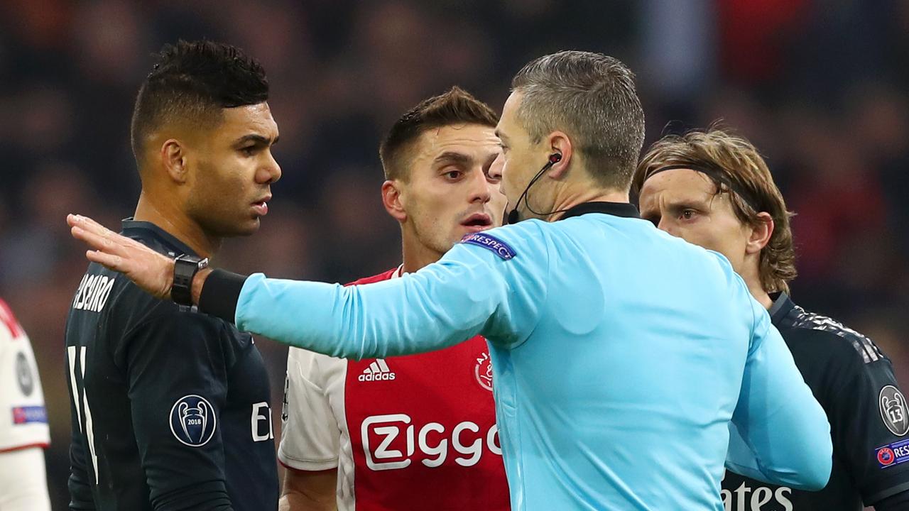 Ajax were denied the opener against Real Madrid as VAR was used to overturn a decision for the first time in Champions League history.