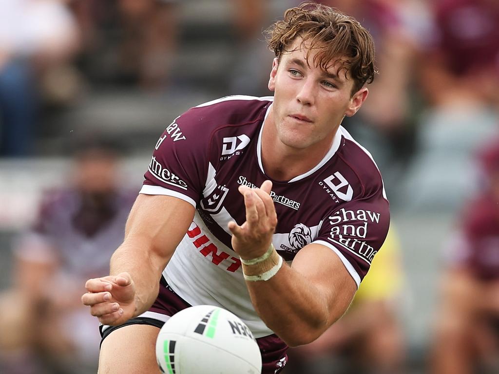 Jamie Humphreys of the Sea Eagles during an NRL pre-season trial. Picture: Matt King/Getty Images