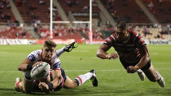 Incredibly Zac Lomax has scored nearly half the Dragons total points in the 2020 season. Picture: Getty Images.