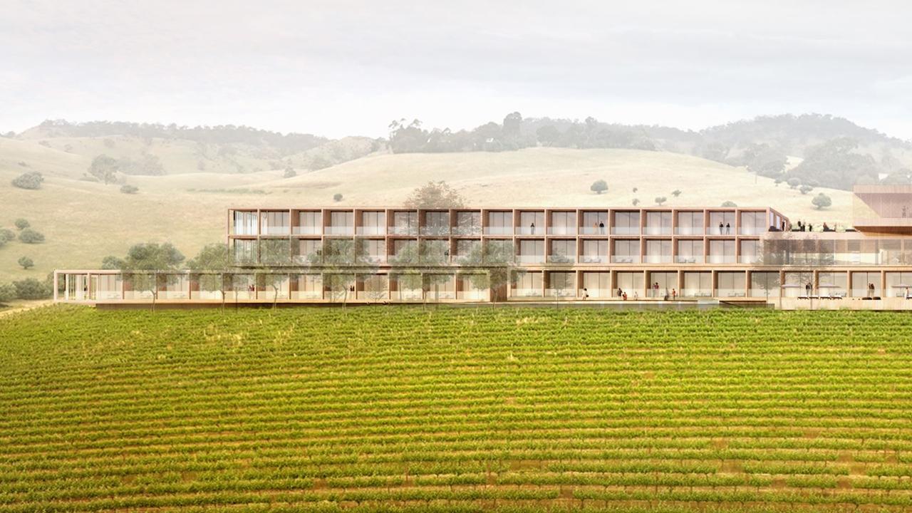 Artist impression of the proposed $100m, 150-room InterContinental hotel near Lyndoch in the Barossa Valley. Picture: Supplied