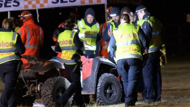 The scene of the deadly motorbike crash near Melton. Picture: 7News