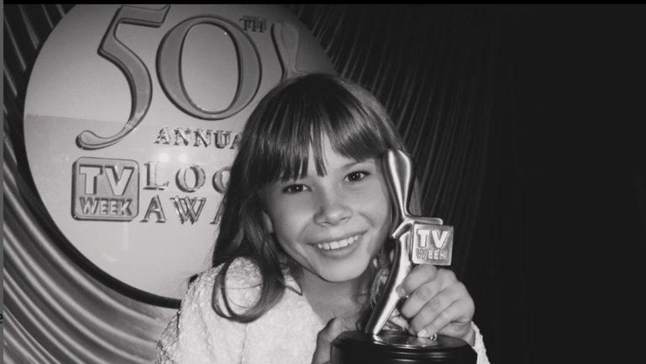 Bindi Irwin posted her throwback picture of her winning thee silver Logie in 2008. Picture: Instagram