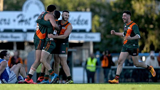 Keilor Park players after the siren. Picture: Andy Brownbill