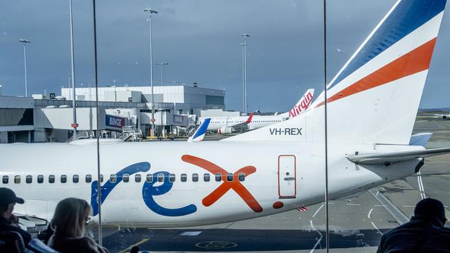 SYDNEY, AUSTRALIA. NewsWire Photos.July 30, 2024.Generics of Rex airlines at Sydney domestic airport. The Australian airline is forced into a trading halt amid questions about the airlineÃs future.Picture: NewsWire / Jeremy Piper