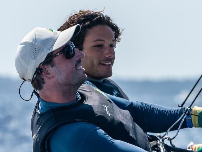 Jim Colley & Shaun Connor win Silver Medal in the 49er. Australian Sailing Team & Squad competing at 2023 Semaine Olympique Française in Hyeres. Photo by Beau Outteridge / Australian Sailing Team