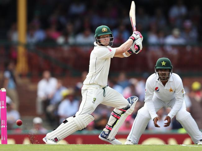 Captain’s always cool at the crease (v Pakistan last year). Pic: Brett Costello