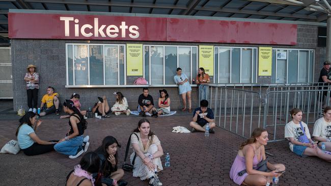 Taylor Swift fans outside the ACCOR Stadium for the Taylor Swift concert in Sydney. Picture: NCA NewsWire / Flavio Brancaleone