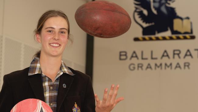 Competitive edge: Ballarat Grammar Year 11 boarding student Maggie Caris strives to balance sport with her studies.