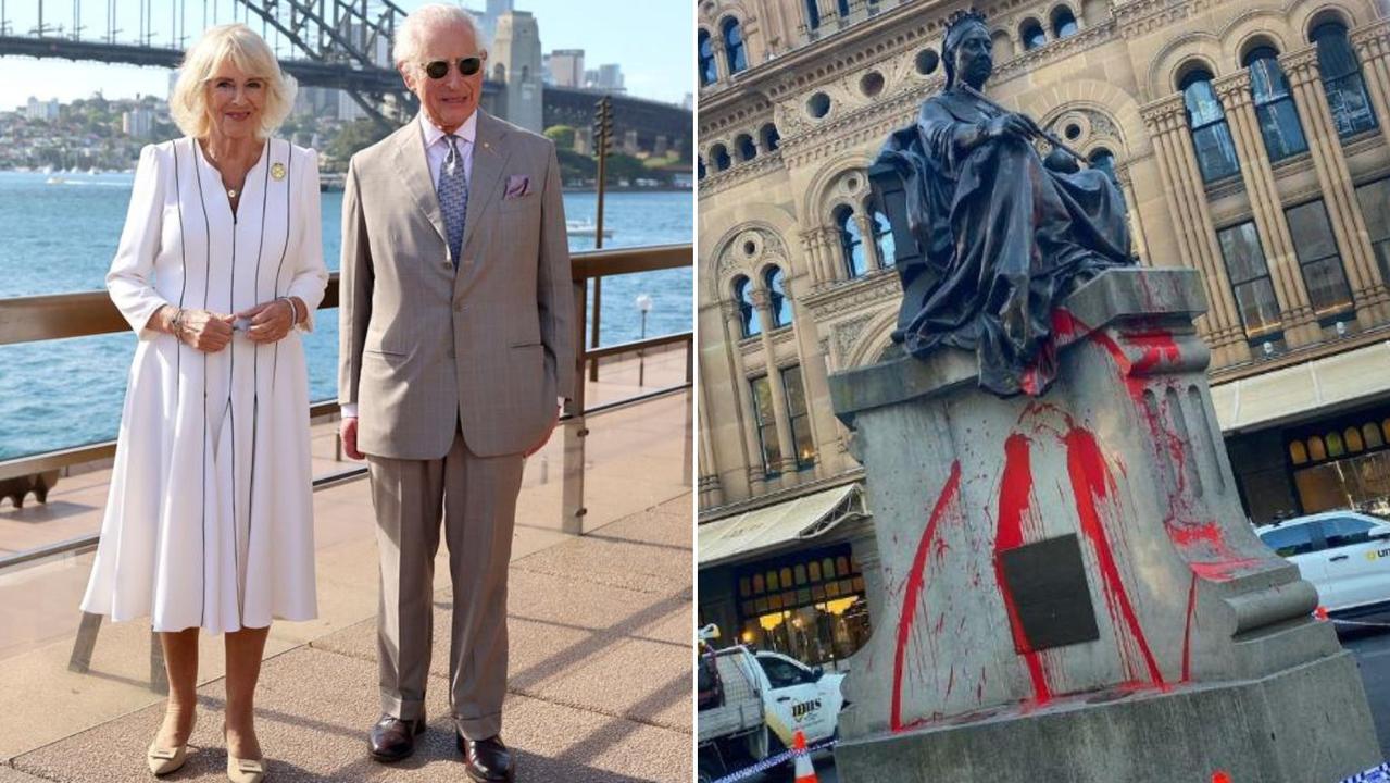 Man charged after Queen Victoria statue vandalised during royal visit