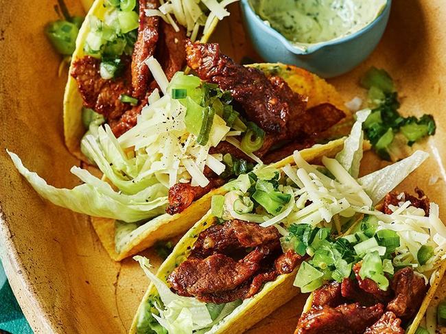 Sticky beef tacos with avo. Picture: Supplied