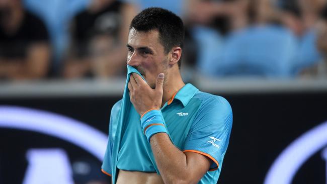 Bernard Tomic has had a rough year as he’s battled injury and poor form. Picture: AAP